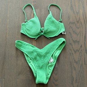 Hollister green bikini set